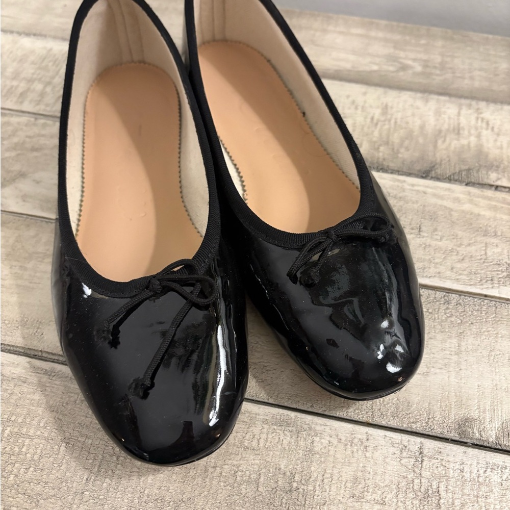 J Crew Elegant Black Women's Patten Leather Flats
